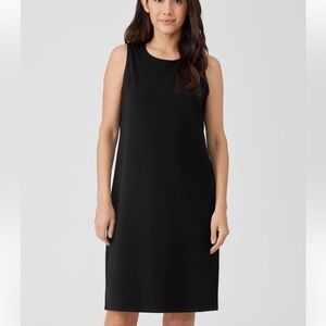 Eileen Fisher Size M Navy Blue Tank Dress knee length sustainable Capsule Staple